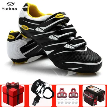 

TIEBAO Road Cycling Shoes add pedal set Men sneakers Women Self-Locking sapatilha ciclismo Bike Bicycle Racing Riding Shoes
