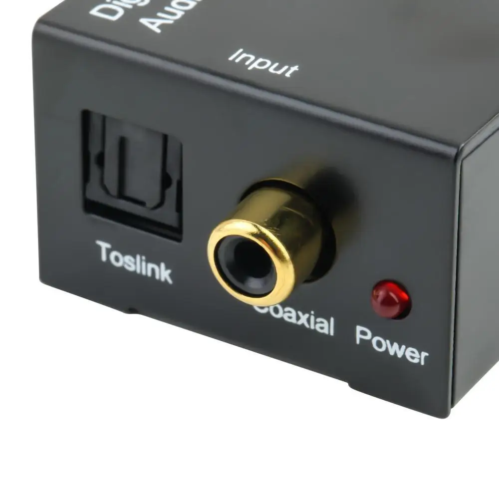 1 комплект Цифровой коаксиальный оптический выход сигнала в аналоговый аудио конвертер адаптер RCA цифровой в аналоговый аудио конвертер Черный