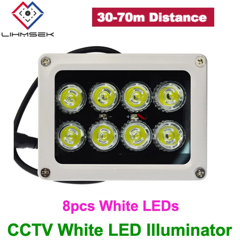

Lihmsek Factory Price CCTV 8pcs White LEDs Illuminator IR Infrared Night Vision Light Lamp For CCTV Camera White Color