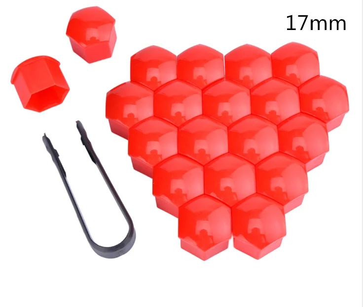 20pcs-Red-17mm 20 шт Универсальный Стиль ржавчины 17 19 21 мм шин гайка болт Защитный колпачок для Renault песок-up Ondelios Thalia Nepta отель Altica Z17 - Цвет: 20pcs-Red-17mm