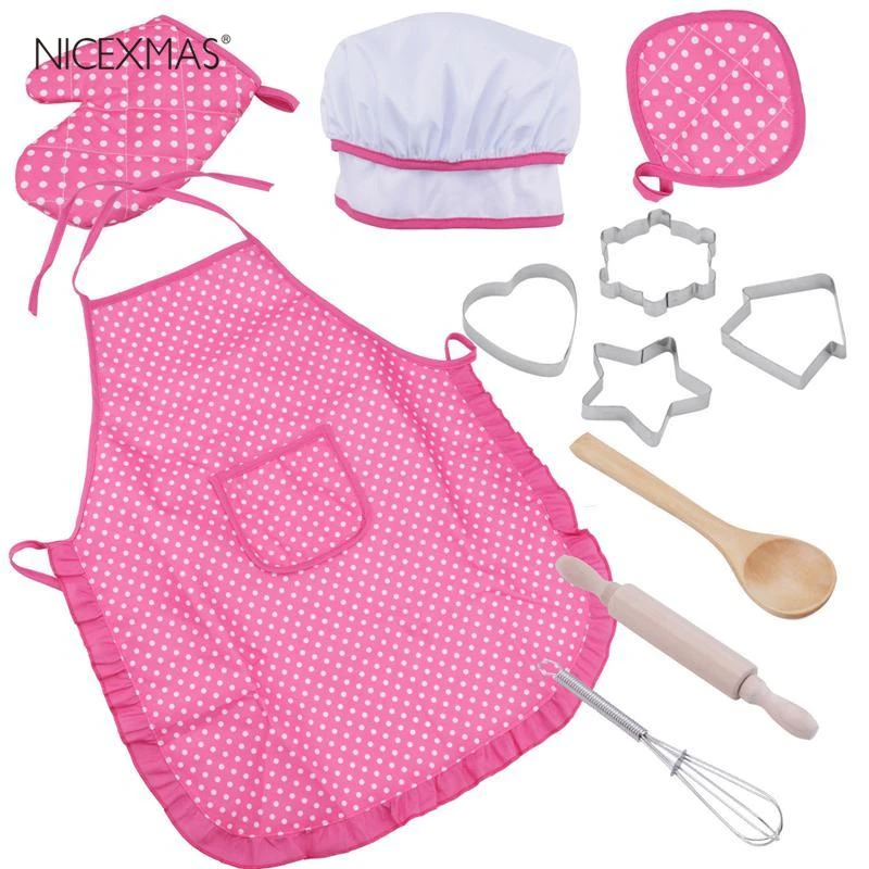 

1 Set Kitchen Toy Children Cooking Utensils Kitchen Supplies Set Chef Set For Kids Cooking Play Set With Apron Chef Hat