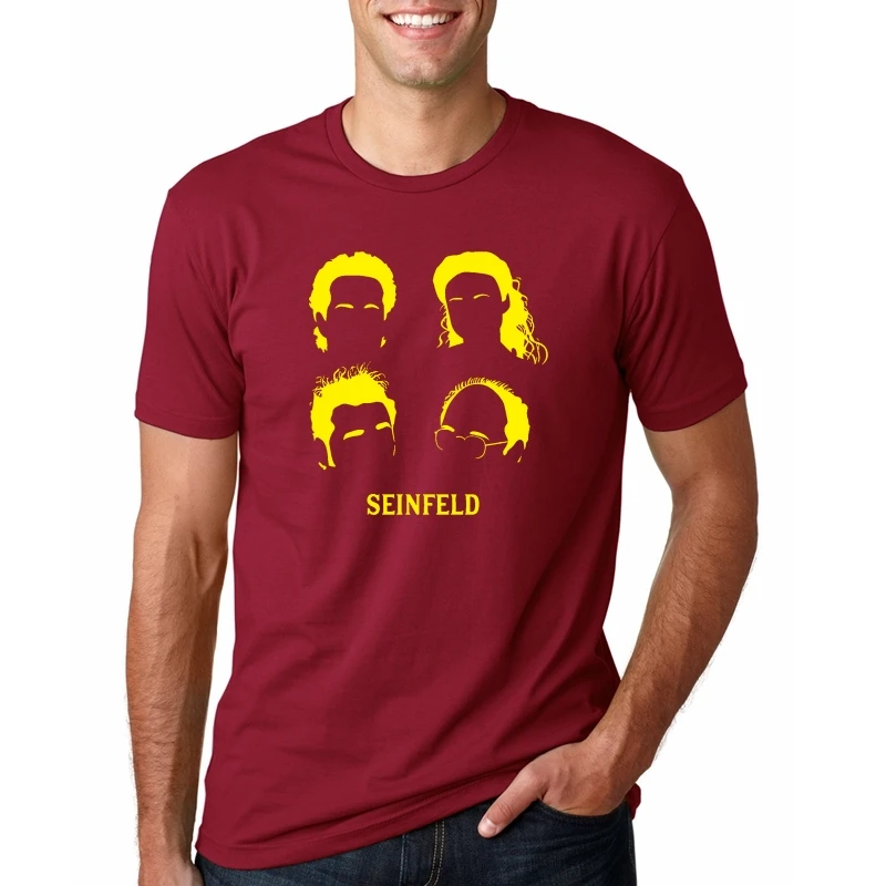 Забавный дизайн Seinfeld мужские футболки с коротким рукавом летние повседневные хлопковые топы в стиле хип-хоп модные футболки - Цвет: REDXQ5905