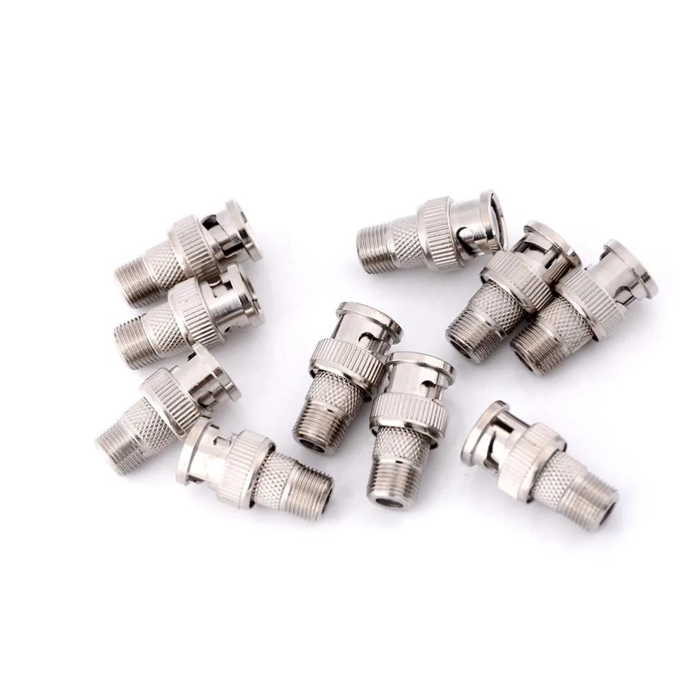 10pcs/lot BNC Male Plug to F Female Connector Coupler Jack Adapter Coax