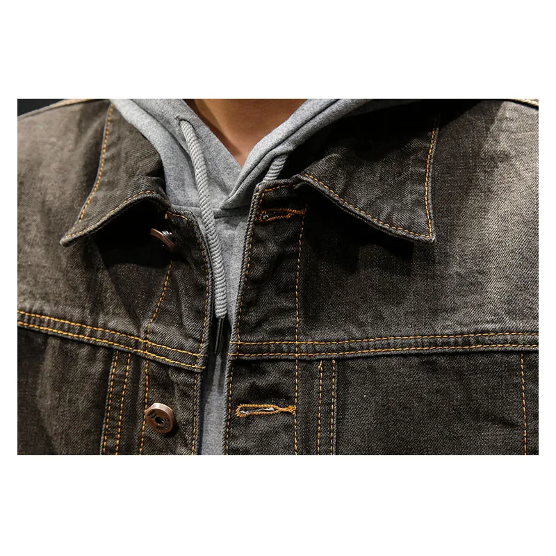 Retro Denim jacket men Autumn Spring 