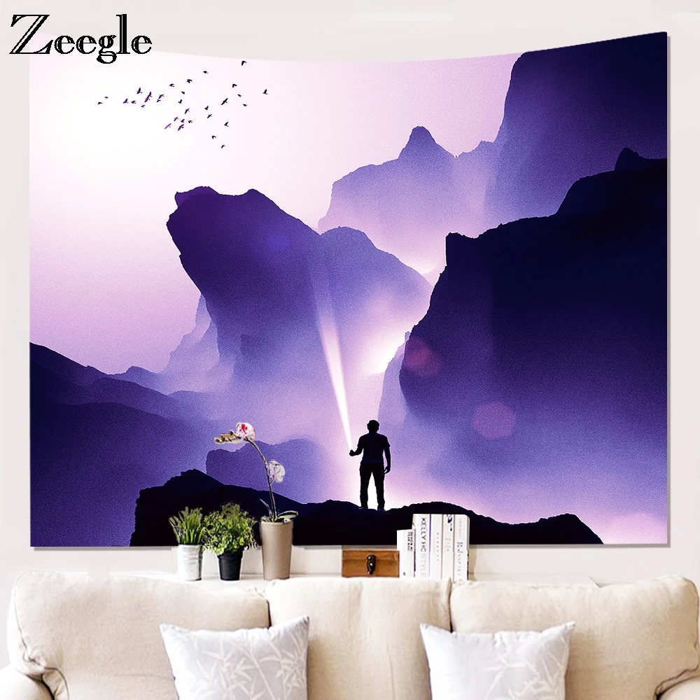 Zeegle Polyester Wall Decoration Cloth 3D Printed Hanging Tapestry Bedspread Beach Towel Yoga Blanket Picnic Mat Table Cloth