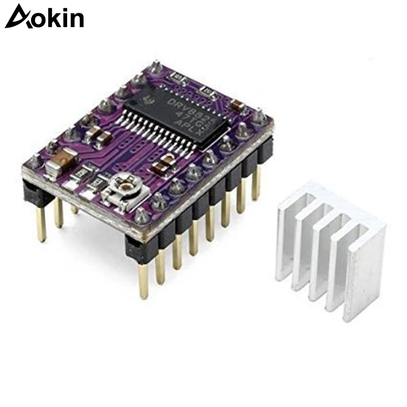 AOKIN DRV8825 4 слойный StepStick шаговый двигатель драйвер модуль с теплоотводом (штыри для