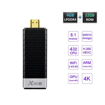 

2019 New Android TV Stick dongle X96S Amlogic S905Y2 Quad Core Android 8.1 Tv Box X96S 2.4G 5.8G Wifi BT4.2