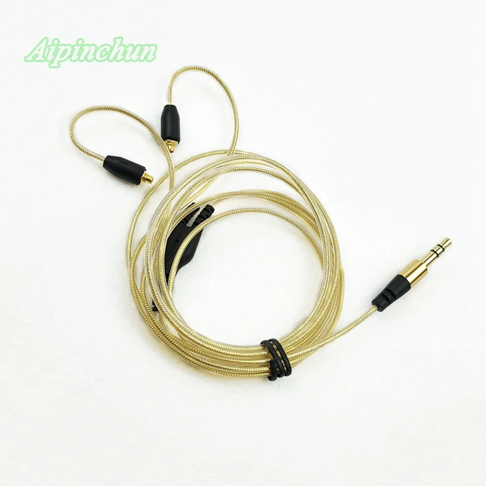 

Aipinchun MMCX Headphones Cable Replacement for Shure SE215 SE315 SE425 SE535 SE846 Golden Color for Westone W60 W50 W40 UE900