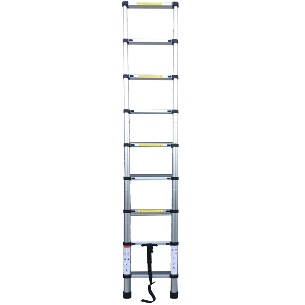 8.53FT(2,6 m) Выдвижная телескопическая, алюминиевая переносная лестница 9 шагов выдвижные лестницы с блокирующими механизмом безопасности