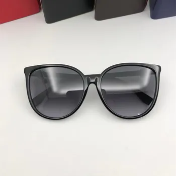 

High quality black Round eye Acetate frame sunglasses women 100% UV lens women sunglasses with gold rim 0310