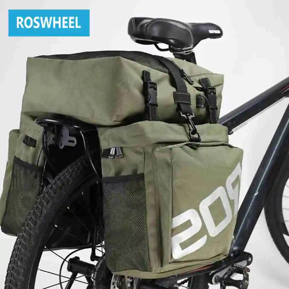 

ROSWHEEL Bike Bags 37L MTB Mountain Bike Rack Bag 3 in 1 Multifunction Road Bicycle Pannier Rear Seat Trunk Bag
