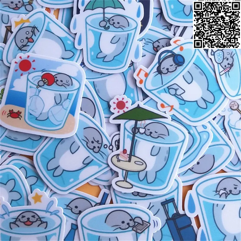 40 шт водонепроницаемый мультфильм маленькие уплотнения стикер для декора стен
