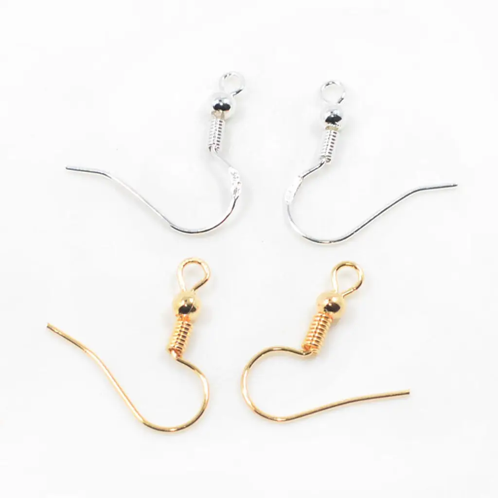 50 Pieces French Wire Earring Fish Hooks Coil Ear Wire For DIY Jewelry
