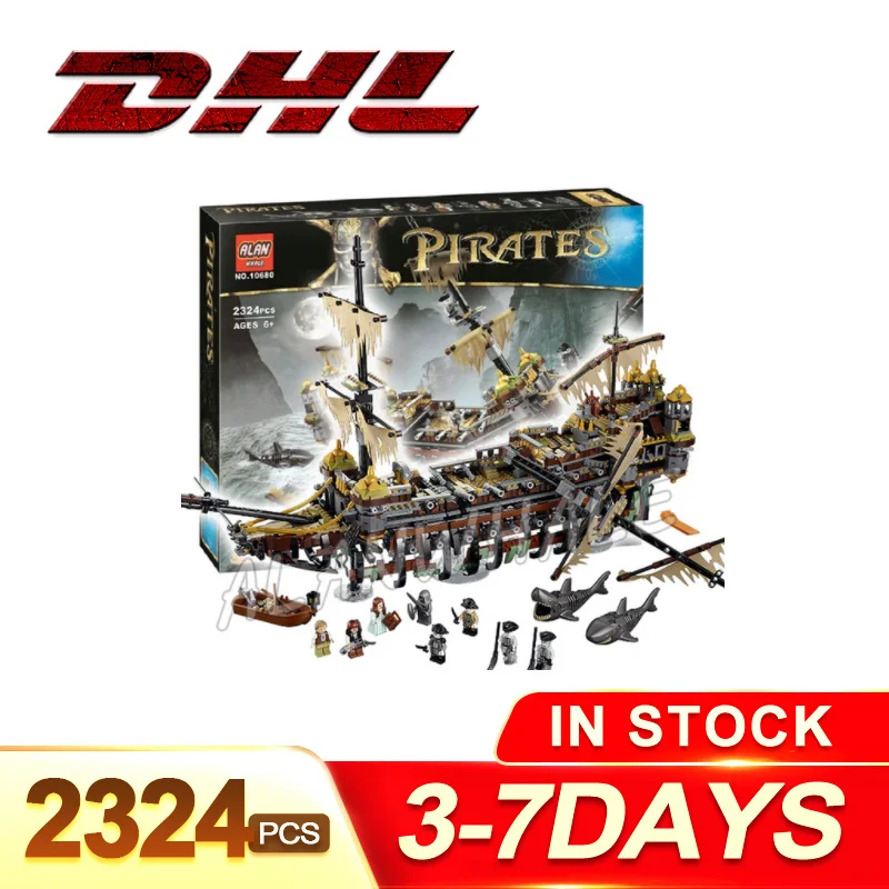 

The Silent Mary Ship 2324pcs Building Blocks of Pirates of The Caribbean series Educational Toys Compatible LegoING 71042 10680