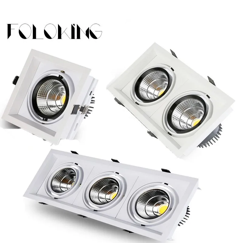 

20PCS Super Bright Recessed square LED Dimmable Downlight COB 10W 20W 30W LED Spot light LED decoration Ceiling Lamp AC 85-265V