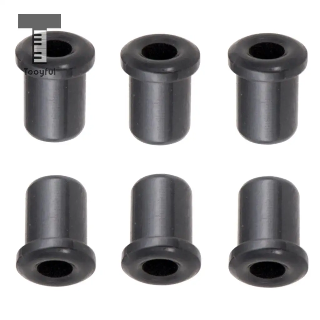 Tooyful 6PCS Guitar String Mounting Ferrules Through Body Bushing for Electric Guitar Black
