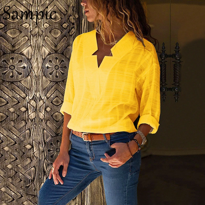 yellow shirt blouse