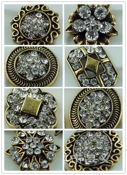 

100pcs/lot ancient bronze Rhinestone Pearl Embellishment Buttons Flatback Crystal Cluster Buckle Clothing decoration