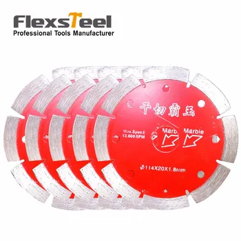 

5 Pieces 4.5" Dry Cutting Circular Saw Blades for Concrete Stone Brick Masonry General Purpose Power Segmented Diamond Blade