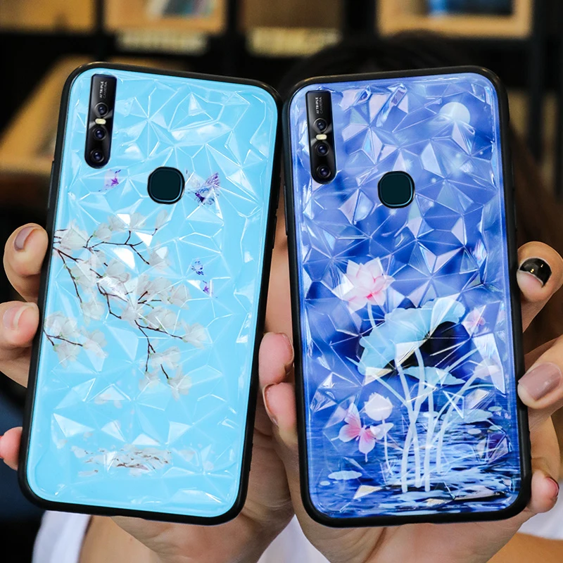 Чехлы из закаленного стекла с бриллиантами для VIVO IQOO V15 Pro S1 X23 X21i UD X20 X9S Plus Y93 NEX A S