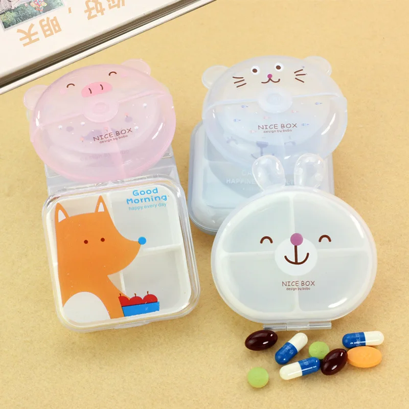 Cute Mini Cartoon Vitamin Tablet Pill Box Kawaii Drug Case Food