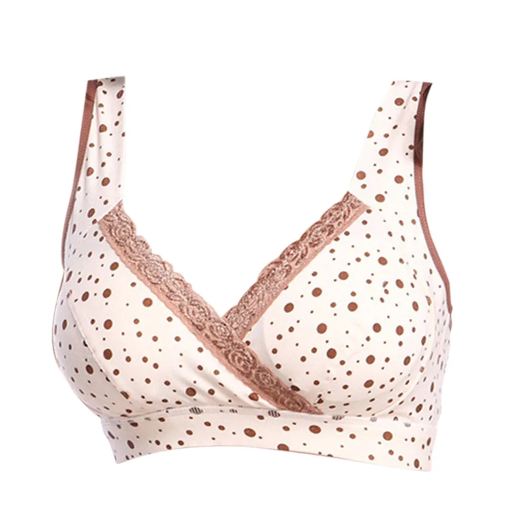 Big sales Women's Blue Dot Pattern Underwire Bras soft Bustier Cotton