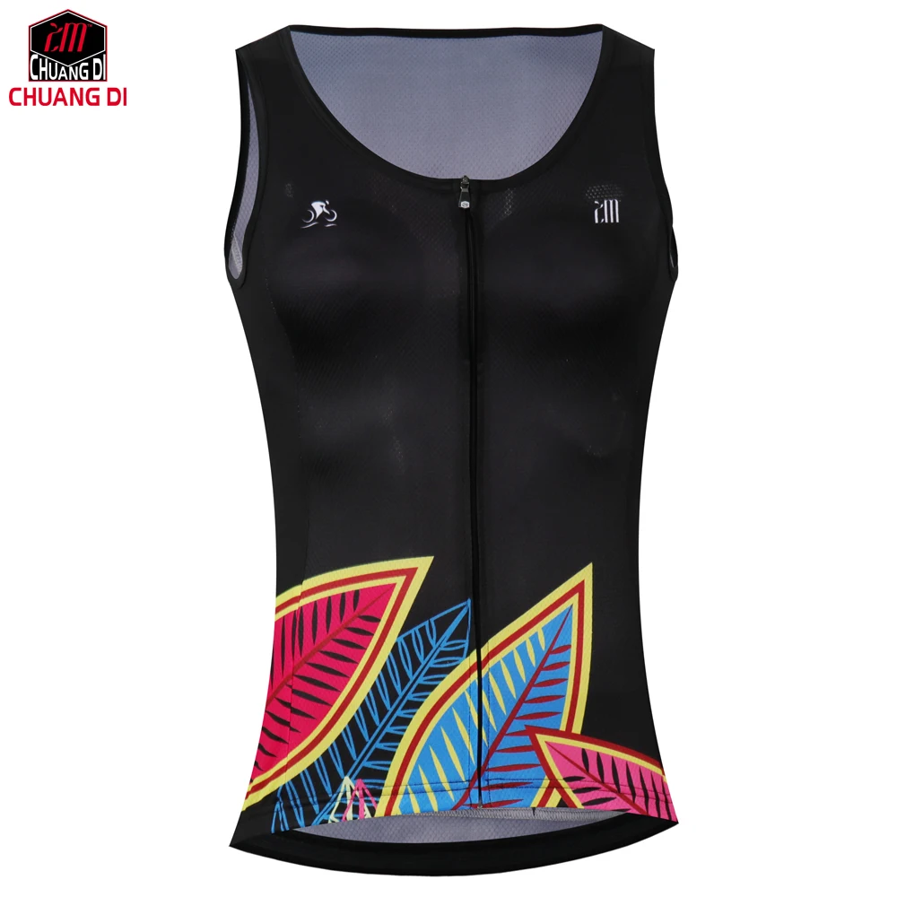 

CHUANGDI 2016 new womens pink fire bicycle cycling jersey shirt vest women summer sleeveless mtb bike sports vest clothes
