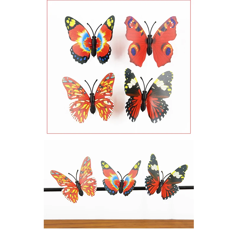 

20pcs/lot Simulation Butterfly 7cm PVC Home Decoration Buterfly Wall Stickers Home Decal Magnet Crafts Holiday Decoration