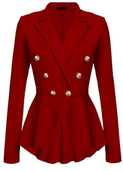 

New Women Suit Blazer Long Sleeve Double Breasted Pure Color Slim Coats Formal Jacket Office Lady Suit Outerwear Spring Autumn