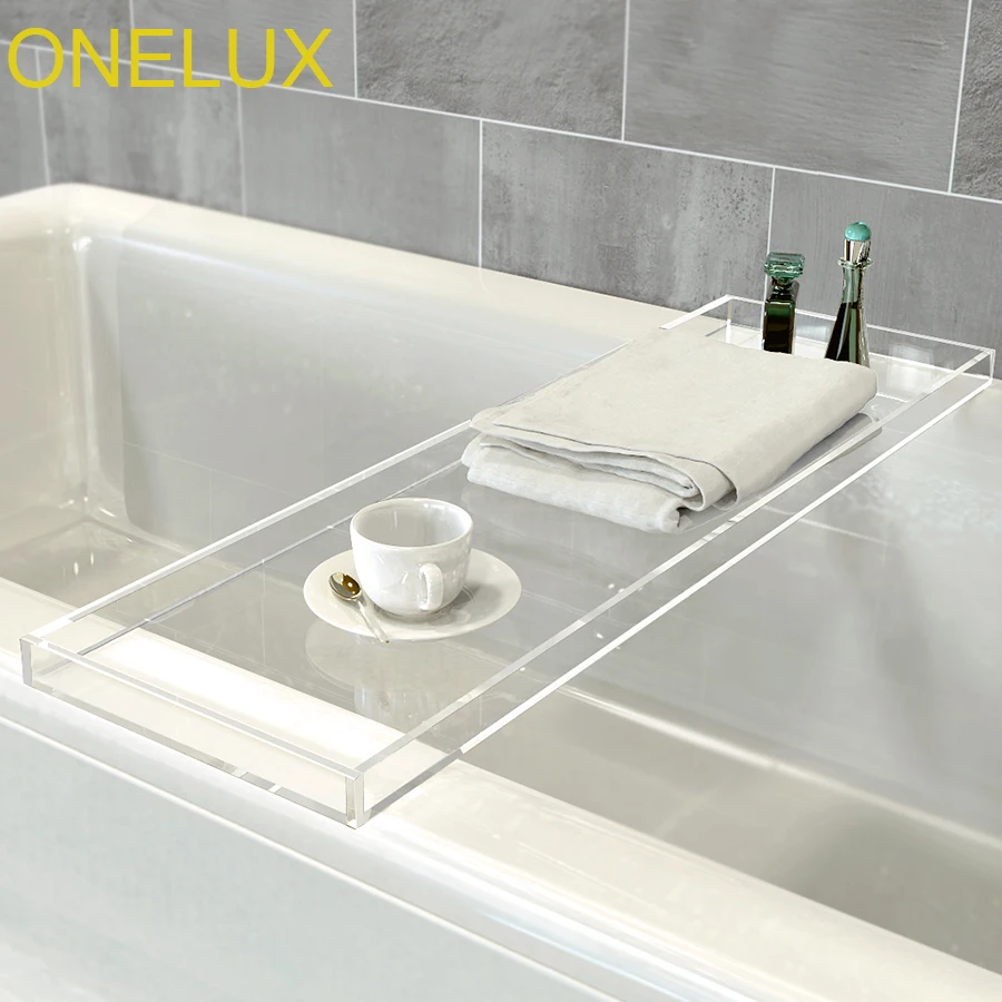 Долговечный прозрачный акриловый поднос для полотенец, Lucite bath Caddy-2 варианта размера