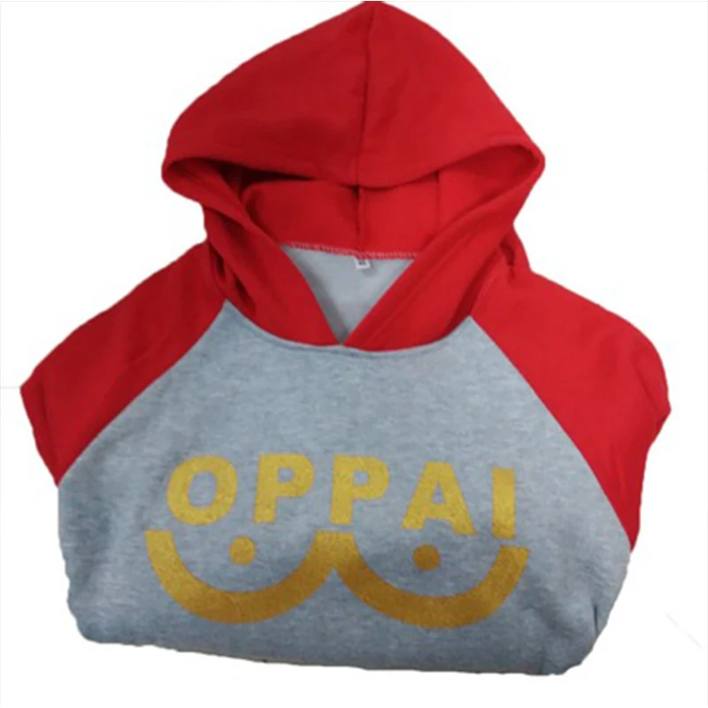 Free Shipping Hooded Long Sleeve  Cotton Blended One Punch Man Saitama Oppai hoodie Hooded Man and Women Cosplay Sweatshirt