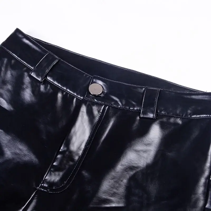 Motocyle/кожаные брюки в стиле панк-рок; обтягивающие пикантные крутые модные длинные брюки из искусственной кожи; Chi