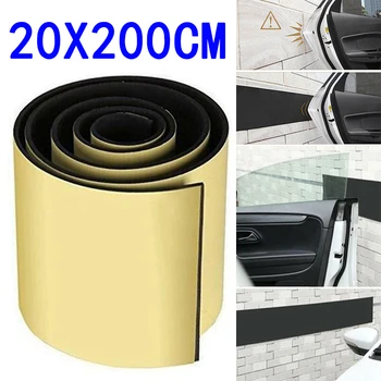 

200x20cm Garage Rubber Wall Car Door Protector Guard Black Scratch Resistant