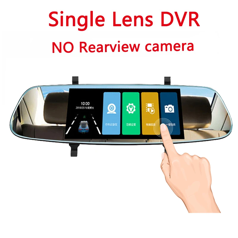 Single len Dvr Видеорегистратор Dashcam, Автомобильный видеорегистратор, 7,0 дюймов, сенсорный видеорегистратор FHD 1080 P, видеорегистратор, Автомобильное зеркало заднего вида, видеорегистратор с камерой заднего вида, автоматический Регистратор - Название цвета: Single len Dvr