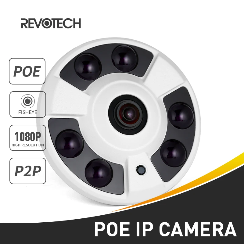 

POE FHD 1920 x 1080P 2.0MP Night Vision Fisheye Panoramic 6 Array LED IR IP Camera Security ONVIF P2P IP CCTV Cam with IR-CUT