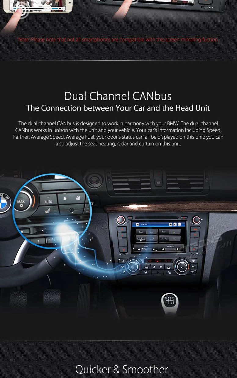 Clearance 7" Special Car DVD for BMW E81 2007-2012 & BMW E82 2007-2013 & BMW E88 2007-2014 with External Microphone Support 7