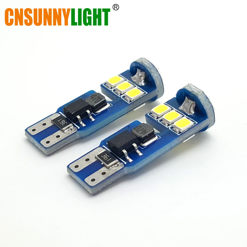CNSUNNYLIGHT T10 W5W Canbus No Error 3528 9SMD LED Light Wedge Bulbs High Power Led Car Parking Fog Auto Clearance Lighting 12V (1)