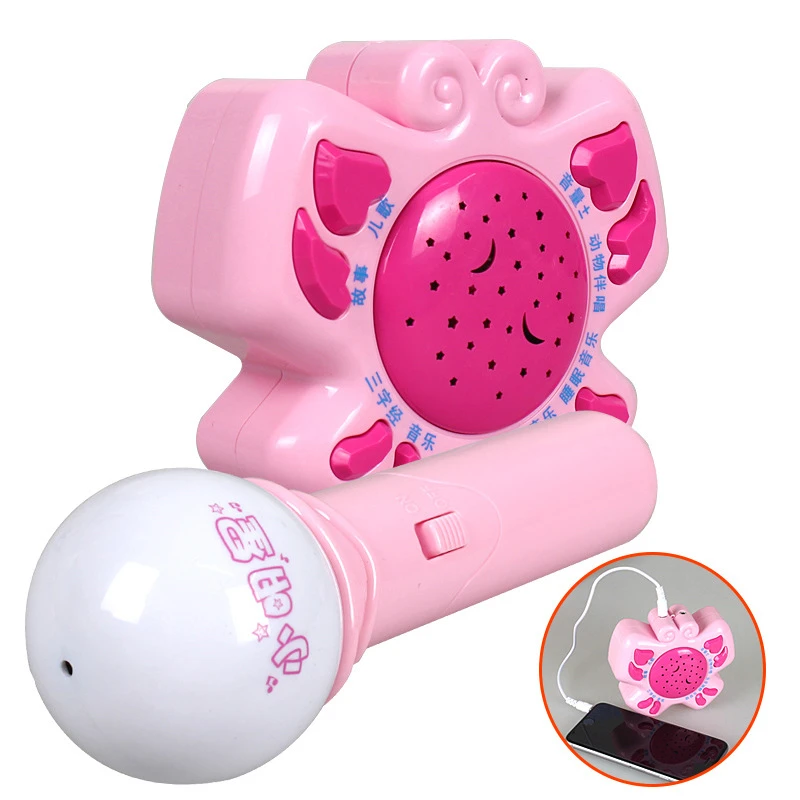 Micrófono emulado de Chico, juego Karaoke, micrófono de educación temprana para música, juguete, canción con efecto luz niño y niña, regalo de cumpleaños|Instrumento musical de juguete| - AliExpress