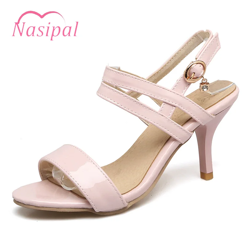 

Nasipal Brand Shoes Woman Summer Stiletto Shoes Gladiator Open Peep Toe Sandals High Heels Sandalia Feminina Black White C227