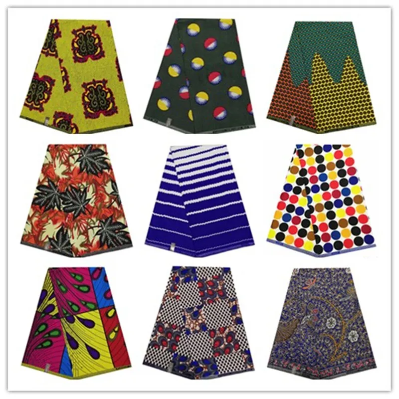 

Fashion Patchwork Ankara African Polyester Wax Prints Fabric Nigerian Wax 6 yards African Fabric for Party Dress 1001