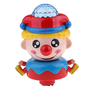 

New Battery Powered Adorable Clown Toy Avoid Obstacles with Lights and Music for Kids