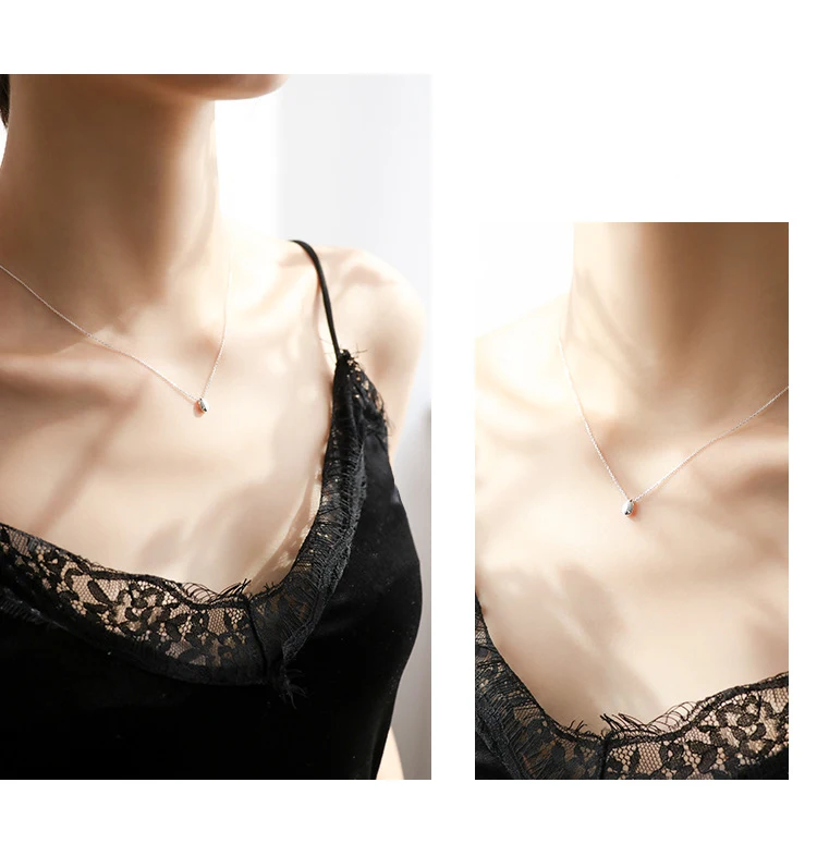 1 шт. Новая мода Small Mini Серебряный Water Drop Подвеска Цепочки и ожерелья Boho ювелирные