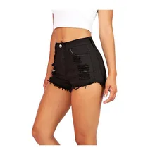 Новые женские джинсовые шорты Прямые рваные джинсы с бахромой стрейч шорты джинсы больше размеров XS-L XL