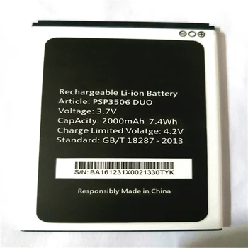 

NEW 2000mAh Battery For Prestigio Wize M3 PSP3506 DUO PSP 3506 Cellphone Bateria with phone stander for gift