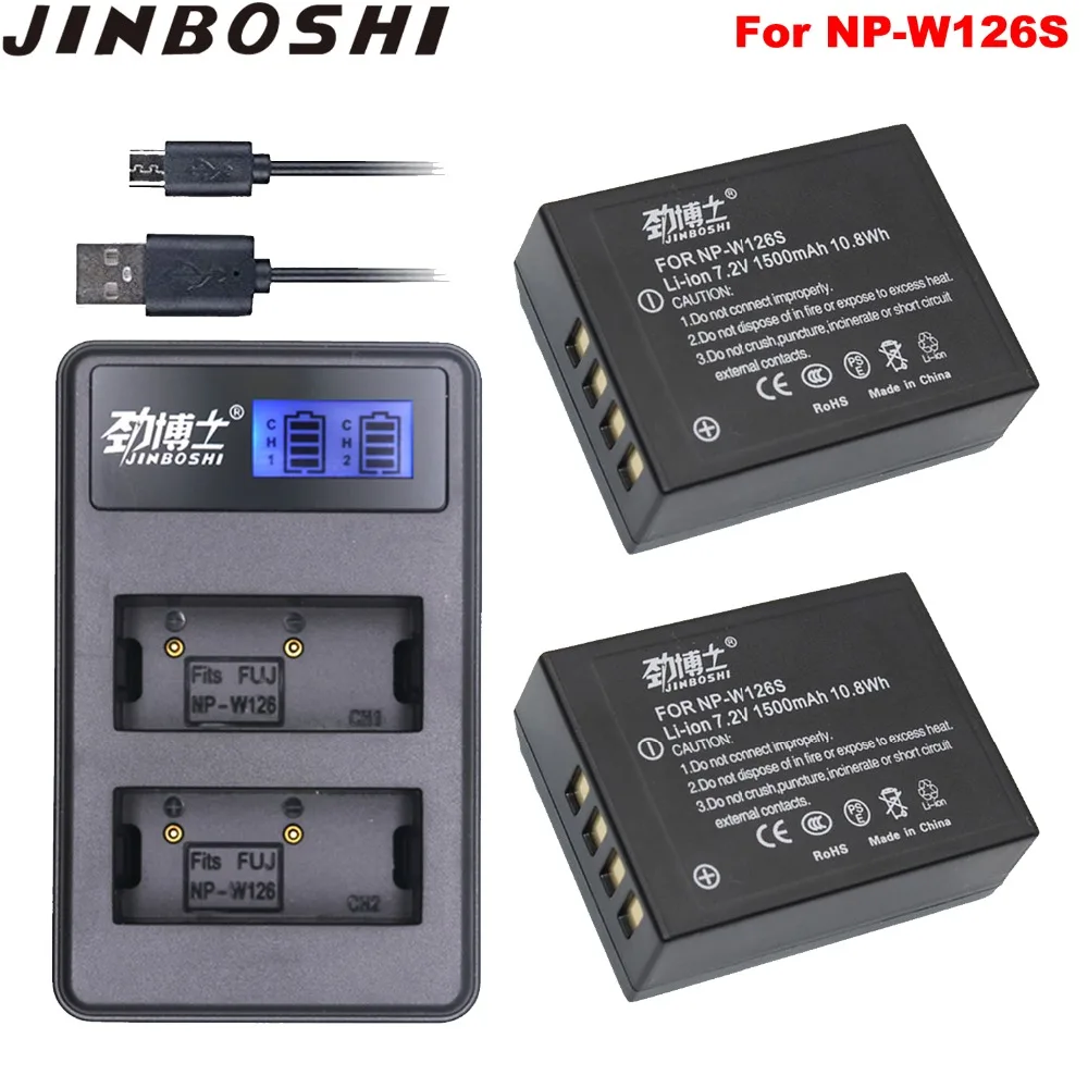 

2Pcs NP-W126S NP W126S Rechargeable Batteries + USB Dual Charger for Fujifilm Fuji X-Pro1 XPro1 X-T1 XT1 HS30EXR HS33EXR X PRO1