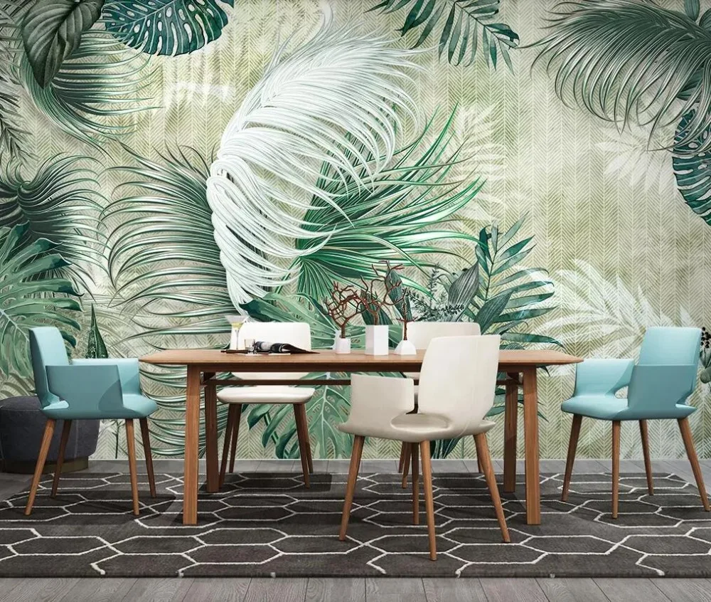 

Leaf of banana of boreal Europe tropics plant contemporary and contracted sitting room bedroom setting wall picture