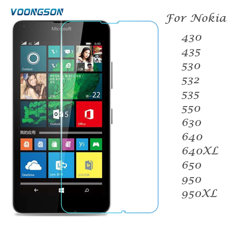 

Screen Tempered Glass For Microsoft Lumia Nokia Lumia 640 640XL 950 950XL 630 650 550 530 535 532 435 430 Premium Protector Film