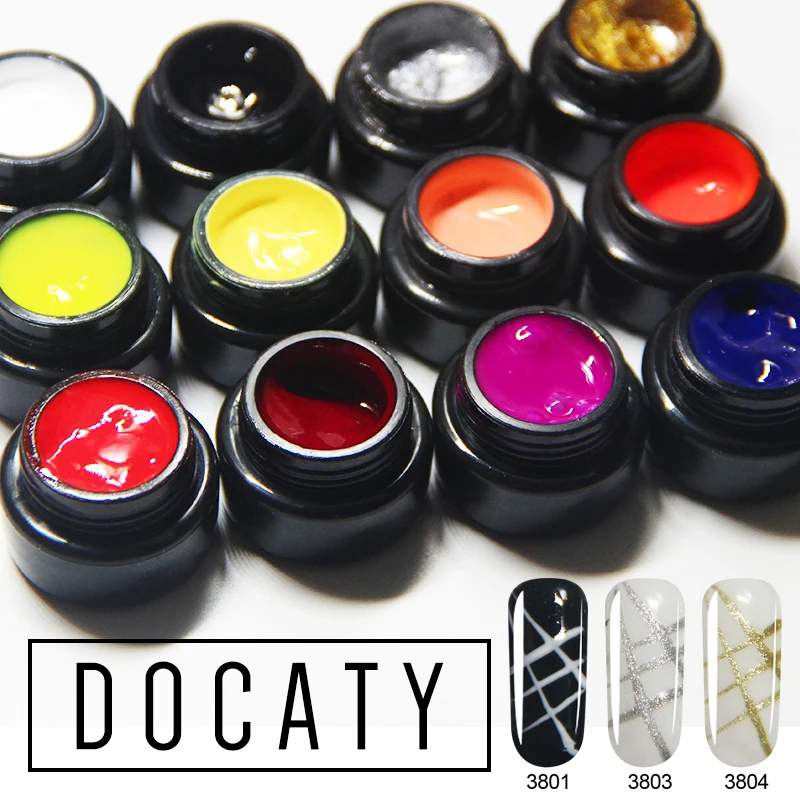 Гель лак для живописи Docaty 3D ногтей рисования с проволокой пауком впитывают