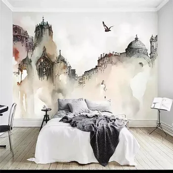 

Ink city architecture abstract art living room wall professional production mural wallpaper custom poster photo wall