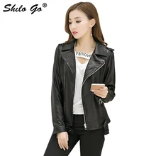 Модная уличная женская повседневная с отворотом черный пояс локомотив Овчина натуральная кожа короткая куртка женская лаконичная куртка